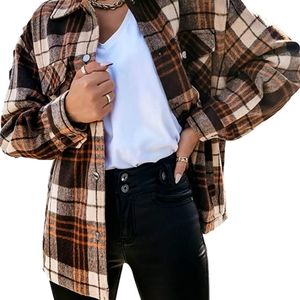 Amazon brown plaid shacket